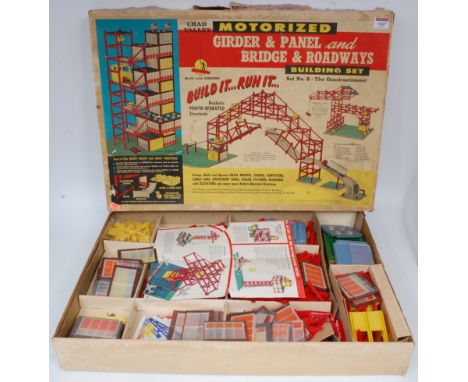 Chad Valley Motorized Girder, Panel, Bridge and Roadways Building Set, un-checked for completeness