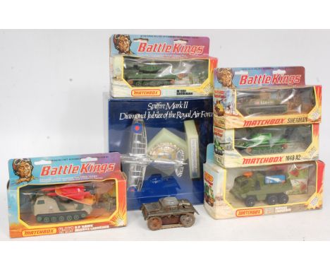 Matchbox Battle Kings, Dinky Toys and Tinplate Tank Military Group, to include K-19 M-55 Sheridan (VG-BG), K-102 M48 A2 Tank 