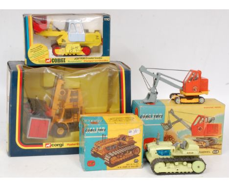 Corgi Toys Construction and Earth Moving diecast group, 4 examples, to include No.1110 JCB 110B Crawler Loader (NMM-BGVG), No