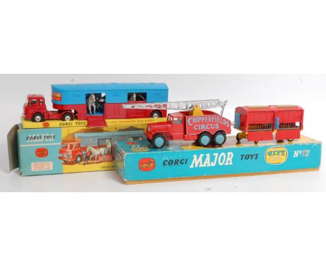 Corgi Toys Chipperfields Circus Boxed Diecast Group, to include No. 1130, Chipperfields Horse Transporter, red Bedford TK tru