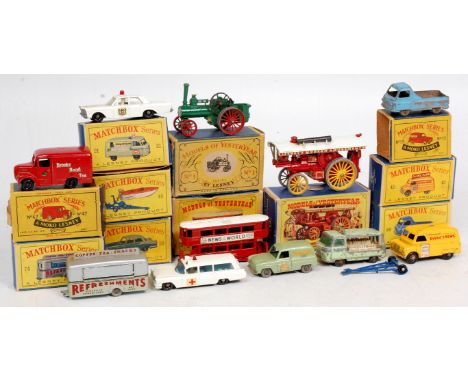 Collection of mixed play worn, A/F, repainted, Matchbox Lesney, Super kings and MOY diecast group, some loose, others part bo