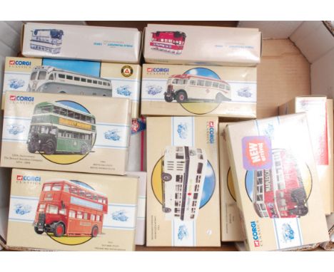 Corgi Classics 1/50th scale public transport diecast group, 15 boxed as issued examples, mixed regions, examples to include M