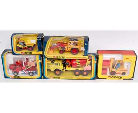 Corgi Toys Window Boxed Construction and Commercial Vehicle Group, 5 boxed examples No.1144 Wrecker Truck (NMM-BVG), No.54 Ma