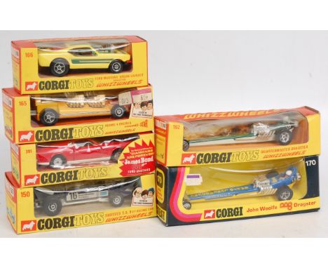 Corgi Toys and Whizzwheels boxed diecast group, 6 examples to include No.170 John Woolfe Dragster (NM-BG), No.150 Surtees TS9