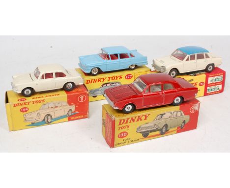 Dinky Toys Boxed and Playworn Diecast Group, 4 examples, to include No.130 Ford Consul Corsair (VG-BFG), No.177 Opel Kapitan 