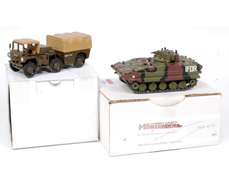 Gasoline Conversion and EP Miniatures 1/48th scale military group, 2 examples to include Gasoline AMX 10P Recon Tank on Solid