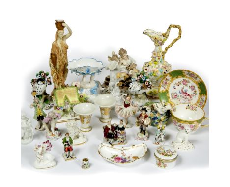 Royal Worcester Hadley style classical maiden 24cm and small collection of various ceramics including Crown Derby and others