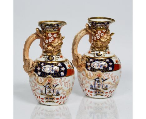 Pair of Spode 'Chinese' taste jugs pattern 2907, with dragon handles, 27cm