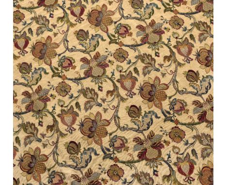 Belgian cotton crewel work type tapestry 270cm x 156cm