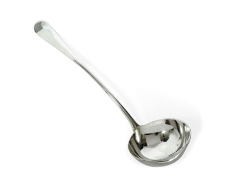 Silver rat tail patterned ladle (monogrammed), London 1898, 271 grams