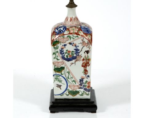 French Samson lamp late 19th Century, of Arita 17th Century style, 28cm high