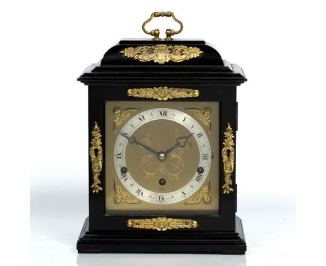 Cased mantel clock 20th century, marked Elliott, with three train repeating movement, 28cm high