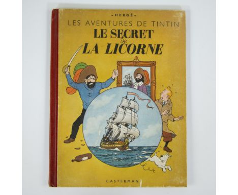 Album Tintin Le Secret de la Licorne, 1943, first edition, admission numbers on back cover, back cover A20Album Kuifje Le Sec