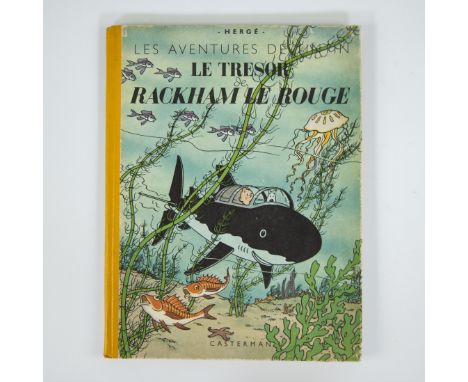 Album Tintin Le Trésor de Rackham le Rouge, 1945, first edition, back cover A24Album Kuifje Le Trésor de Rackham le Rouge, 19