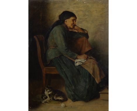 Oil on panel Resting woman, Hungarian school 19th centuryOlie op paneel Rustende vrouw, Hongaarse school 19e eeuw31 x 23.5 cm