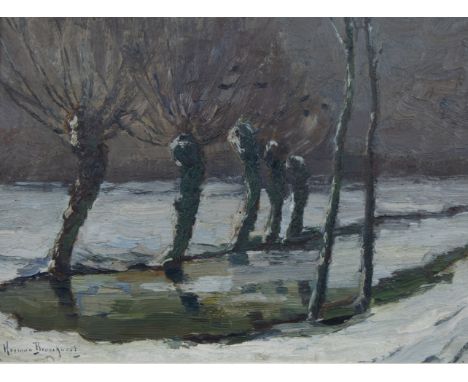 Herman BROECKAERT (1878-1930), oil on panel Landscape, signedHerman BROECKAERT (1878-1930), olie op paneel Landschap, geteken