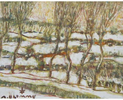 Alfons BLOMME (1889-1979), oil on panel Winter forest view, signedAlfons BLOMME (1889-1979), olie op paneel Winters boszicht,