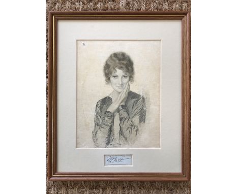 William Powell Frith (1819-1909) A portrait of a young lady with hands clasped beneath her chin watercolour and graphite on s