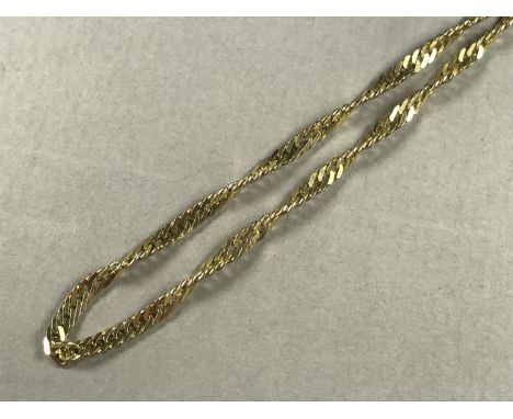 A 9ct gold rope-link type neck chain, 46 cm, 4.5g