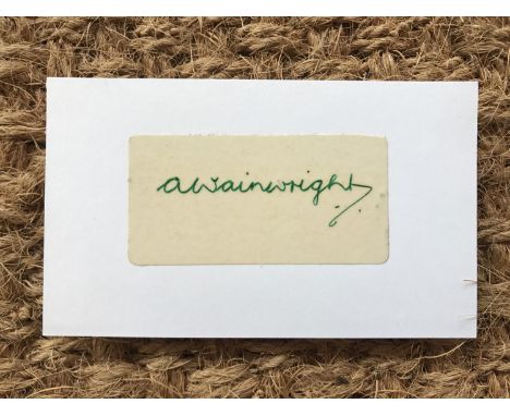 Alfred Wainwright MBE (1907 - 1991) British fellwalker, guidebook author and illustrator Autograph in green ink on label affi