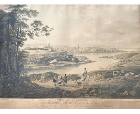 After Alexander Nasmyth (1758-1840) from drawings by R. Seaton  View of Aberdeen together with View of Old Aberdeen including