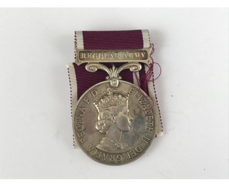 A QEII Army Long Service and Good Conduct medal to 14905505 Sgt R C Rutherford, Royal Signals
