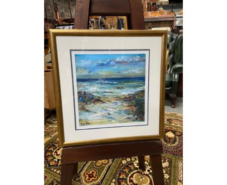 Mark Holden signed print tiled 'Tide in Iona' [Gilt frame 42x41cm] 
