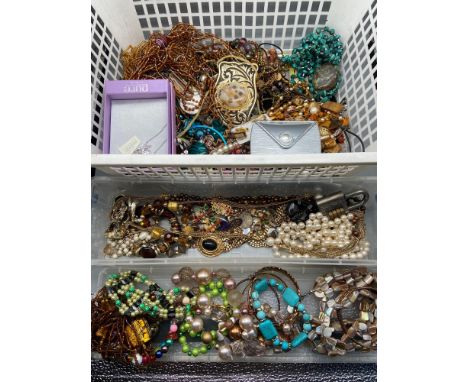 A Large quantity of vintage and contemporary jewellery which includes various types of bracelets, necklaces, Vintage combinat