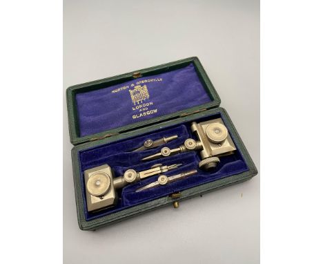 A Vintage Norton &amp; Gregory Ltd- London &amp; Glasgow. Drawing tools within a fitted case. 