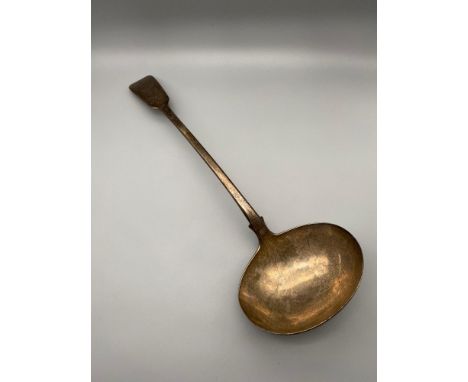 A Large Georgian London silver ladle by William Eaton, dated 1831. [32cm Length] 