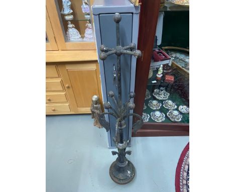 A large antique cast iron roof finial. 131cm length 