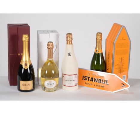  	 		Krug NV Grand Cuvee 		Presented in original gift box 		1x75cl 		Ruinart Blanc de Blanc 		Presented in original gift box 