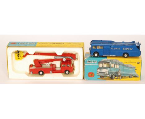 A Corgi Simon Snorkel fire engine No 1127 and a Ecurie Ecosse racing car transporter No 1126, boxed. (2)  