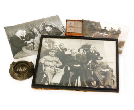 A collection of Second World War ephemera relating to Mr H. W Healey including a framed photograph of war time Russia with a 