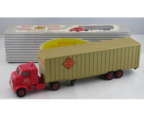 Dinky - Supertoys 948 Tractor-Trailer McLean, red cab with light brown trailer & in original box  Condition - slight paint lo