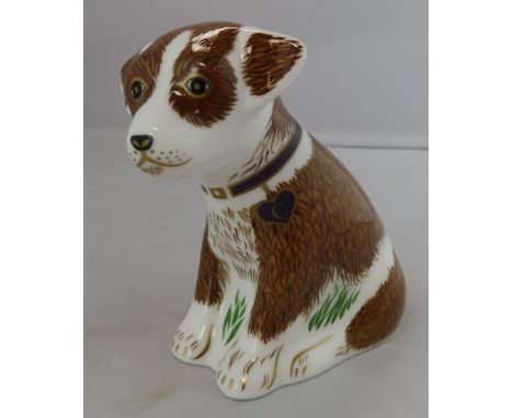 A limited edition Royal Crown Derby model of a dog, 335/500, boxed