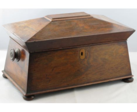A 19th century rosewood tea caddy, with two tea section & mixing bowl section, along with another box 