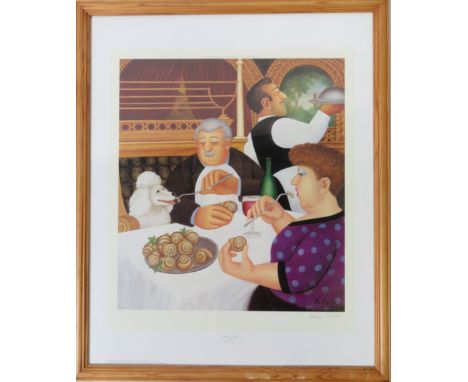 A signed limited edition print by Beryl Cook, entitled Dining In Paris"  51cm x 44cm "