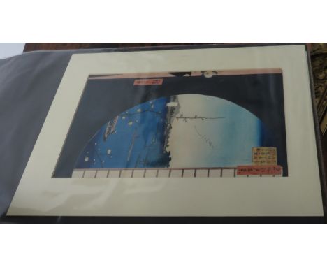A 19th century Japanese woodblock print of views of Edo, by Utagawa Hiroshige, 33cm x 21.5cm