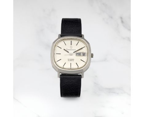 OMEGA. MONTRE BRACELET EN ACIER AVEC JOUR/DATE MOUVEMENT QUARTZOMEGA. A STAINLESS STEEL QUARTZ CALENDAR WRISTWATCHModel: Cons
