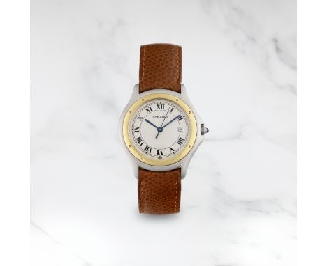CARTIER. MONTRE BRACELET EN OR ET ACIER AVEC DATE MOUVEMENT QUARTZCARTIER. A STAINLESS STEEL AND GOLD QUARTZ CALENDAR WRISTWA