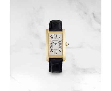 CARTIER. MONTRE BRACELET EN OR JAUNE 18K (750) DE FORME RECTANGULAIRE MOUVEMENT MECANIQUECARTIER. AN 18K GOLD MANUAL WIND REC