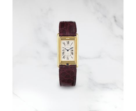 CARTIER. MONTRE BRACELET EN OR JAUNE 18K (750) RECTANGULAIRE ET REVERSIBLE MOUVEMENT MECANIQUECARTIER. AN 18K GOLD MANUAL WIN
