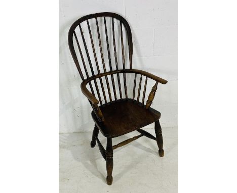 An antique Windsor stick back chair with elm seat 