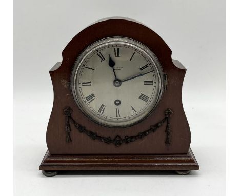 An oak cased mantle clock by James Weir Ltd. Glasgow
