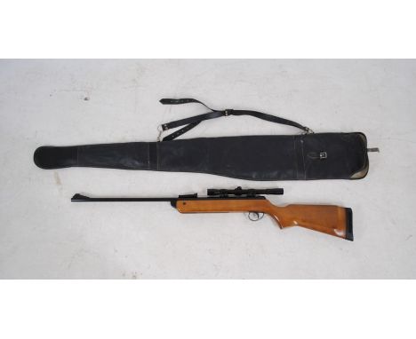 A BSA Meteor .22 air rifle, with Model 7 Original 4x20 fixed reticule coated scope and carry case