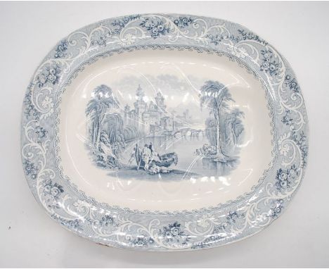 A ceramic meat platter, marked 'Rhine' to back - length 49cm