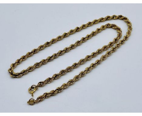 A 9ct gold rope chain, weight 5.9g