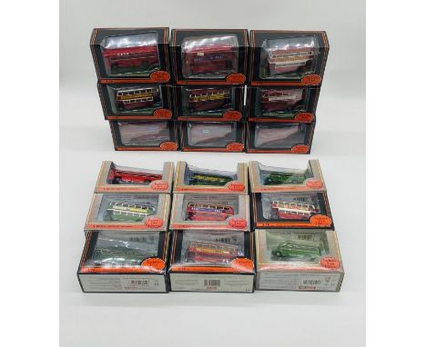 A collection of eighteen boxed Gilbow die-cast London Transport buses including B.O.A.C Route Master Bus, AEC Country Service