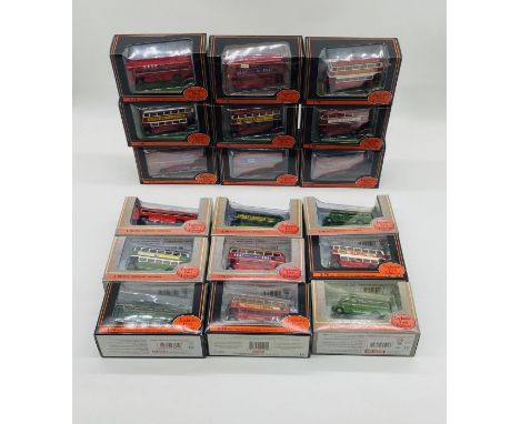 A collection of eighteen boxed Gilbow die-cast London Transport buses including B.O.A.C Route Master Bus, AEC Country Service